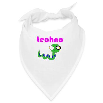 techno schlange - Bandana - Weiß - Vorne