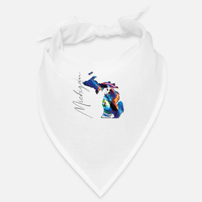 Michigan (USA) | echte Flagge | Flag Map Script Bandana