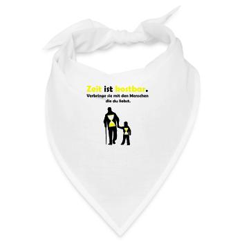zeit ist kostbar - Bandana - Weiß - Vorne