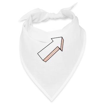 Pfeil in 3D zweifarbig - Bandana - Weiß - Vorne