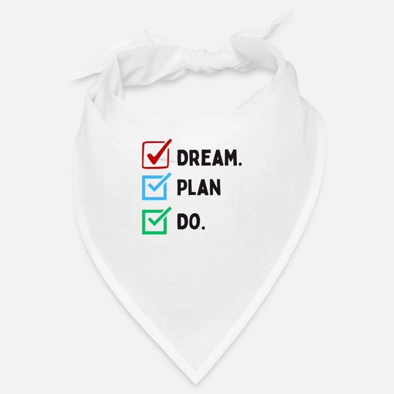 Dream Plan Do Checkliste Design Schwarz Weiss Bandana