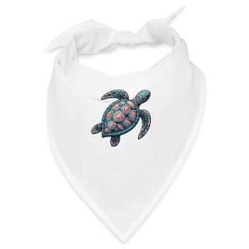 Dekorative Meeresschildkröte - Bandana - Weiß - Vorne