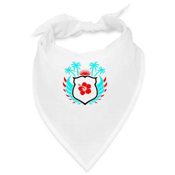 Paradise Hibiskus Blume - Bandana - Weiß - Vorne