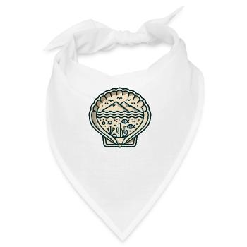 Muschel mit Meerblick - Bandana - Weiß - Vorne