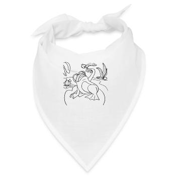 Der Frosch und die Libelle: Ein Ausmalbild - Bandana - Weiß - Vorne
