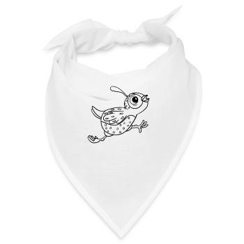 Die kleine Wachtel, Ausmalspaß für Kinderkleidung - Bandana - Weiß - Vorne