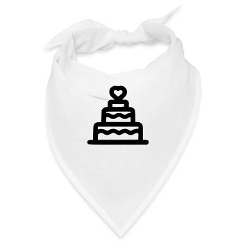 Herz-Torte - Bandana - Weiß - Vorne
