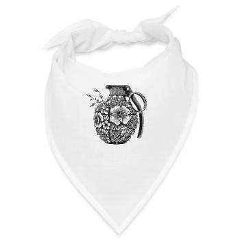 Blumen Granate - Bandana - Weiß - Vorne