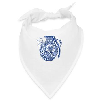 Blumen Granate - Bandana - Weiß - Vorne
