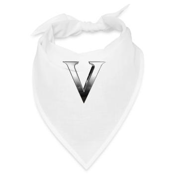 Chrome ,, V " Metallic - Bandana - Weiß - Vorne
