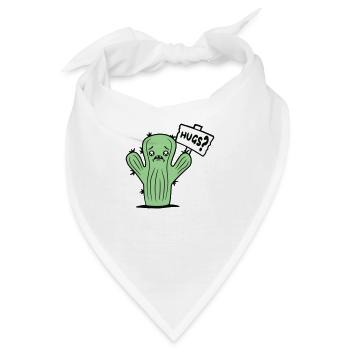 Kaktus Gesicht Traurig Hugs Schild Umarmung Trost - Bandana - Weiß - Vorne