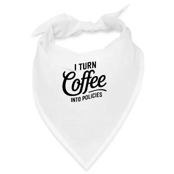 Kaffee trifft Versicherung – mit Humor - Bandana - Weiß - Vorne