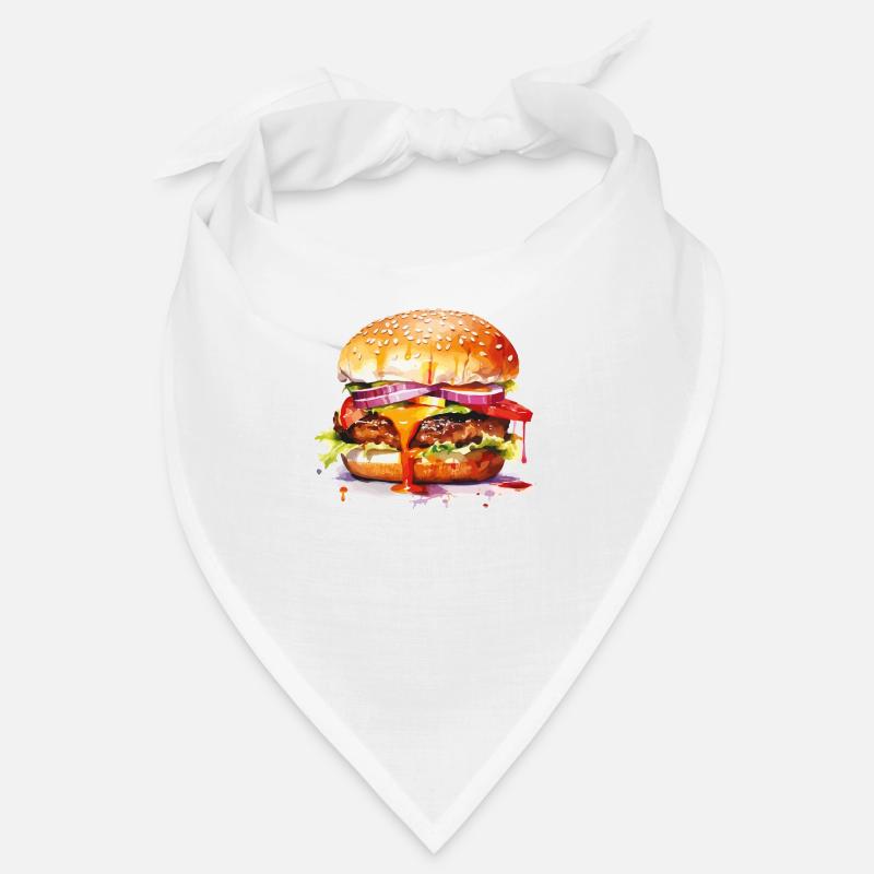 burger - Bandana - Weiß
