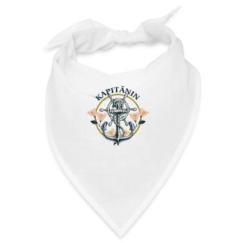 Schönes Kapitänin Anker Seglerin Hafen Steuerrad - Bandana - Weiß - Vorne