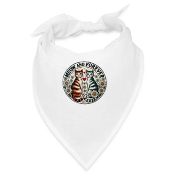 Miau und für immer - Bandana - Weiß - Vorne