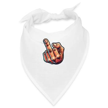 Mittelfinger - Bandana - Weiß - Vorne
