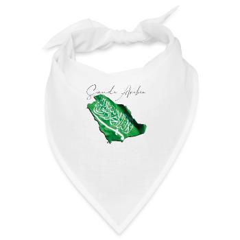 Saudi-Arabien Flagge in Saudi-Arabien Landkarte EN - Bandana - Weiß - Vorne