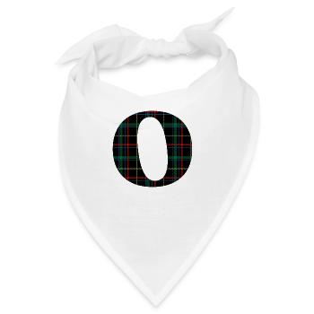 Monogramm o schottischer Tartan - Bandana - Weiß - Vorne