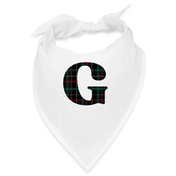 Monogramm g Schottischer Tartan - Bandana - Weiß - Vorne