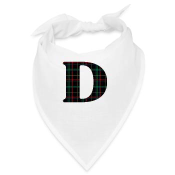 Schottisches Tartan-Monogramm - Bandana - Weiß - Vorne