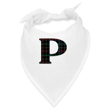 Monogramm p schottischer Tartan - Bandana - Weiß - Vorne