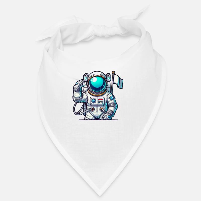 spaceman comic astronaut - Bandana - Weiß