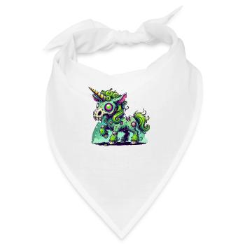 Zombie Einhorn, Zombiecorn, Einhorn, Horror - Bandana - Weiß - Vorne
