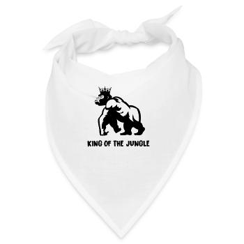 gorilla king of the jungle - Bandana - Weiß - Vorne