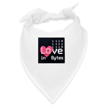 Liebe in Bytes Pixel Art - Bandana - Weiß - Vorne