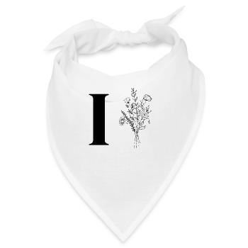 Minimalistische Blumen - Bandana - Weiß - Vorne