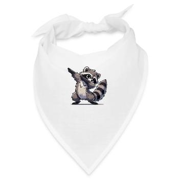 Waschbär Dabbing - Bandana - Weiß - Vorne