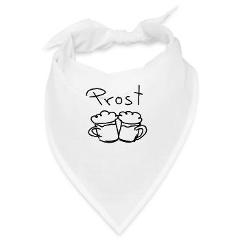 Prost - Wir stoßen an! - Bandana - Weiß - Vorne