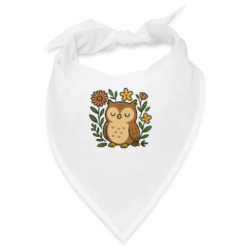 süße Eule - Bandana - Weiß - Vorne