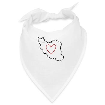 Iran Persien Liebe Herz - Bandana - Weiß - Vorne