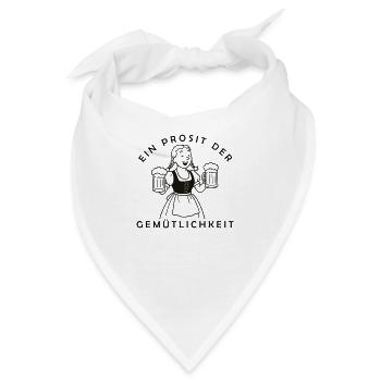 Bier Mädchen - Ein Prosit Der Gemütlichkeit - Bandana - Weiß - Vorne