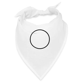 Runder Kreis 1 dünn - Bandana - Weiß - Vorne