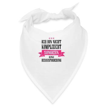 Ich bin nicht kompliziert - Bandana - Weiß - Vorne