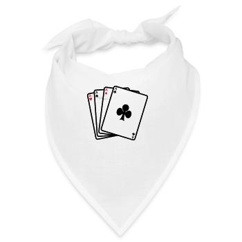 Poker - Karten - Bandana - Weiß - Vorne