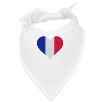 Ein Herz für Frankreich - Bandana - Weiß - Vorne