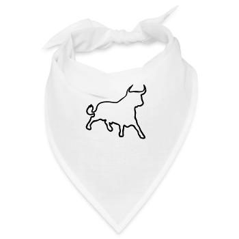 Stier / Toro / Bull / Kontur - Bandana - Weiß - Vorne