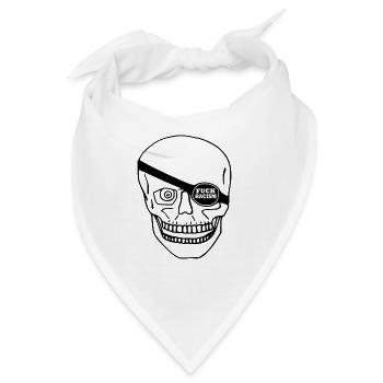 Fuck Racism Skull - Bandana - Weiß - Vorne