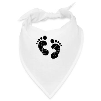 Baby Füße Abdruck - Bandana - Weiß - Vorne