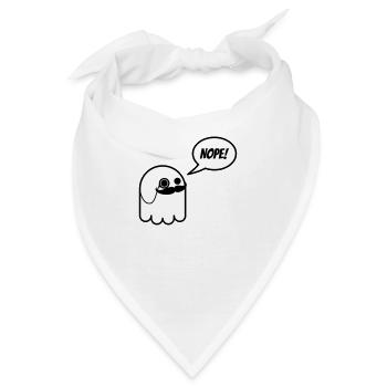 Sir Geist mit Schnurrbart und Monokel sagt Nope - Bandana - Weiß - Vorne