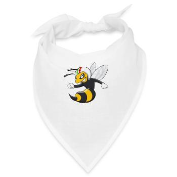Coole Wespe Hornisse mit Helm - Bandana - Weiß - Vorne
