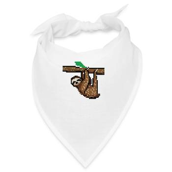 Faultier Verpixelt Pixel Faultier Faulenzer - Bandana - Weiß - Vorne