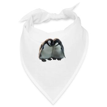 Zwei Pinguine umarmen sich - Bandana - Weiß - Vorne
