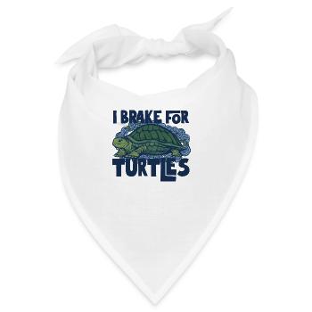 Ich bremse für Schildkröten - Bandana - Weiß - Vorne