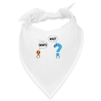 Warte, was? - Wait, what? - Comic Satzzeichen - Bandana - Weiß - Vorne