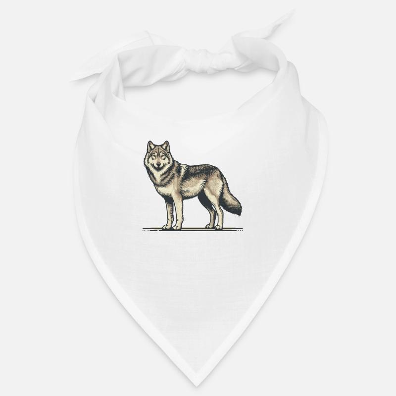 Wolf - Bandana - Weiß