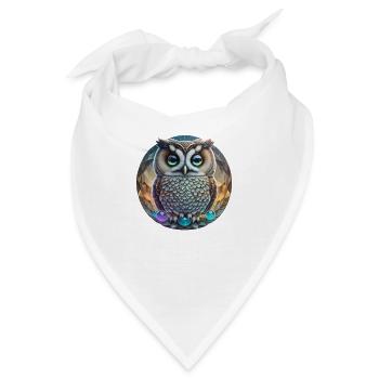 Eule - Bandana - Weiß - Vorne
